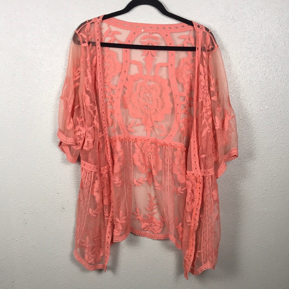 Lace Kimono Peach